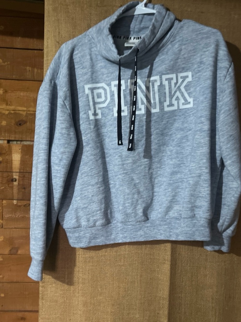 PINK Victoria's Secret woman Grey Pullover Hoodie